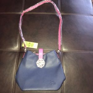 Navy blue and pink purse